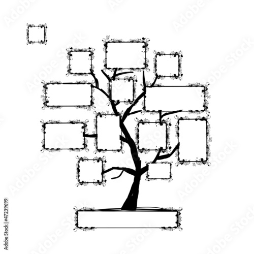 Art tree with frames, place for your text or photo