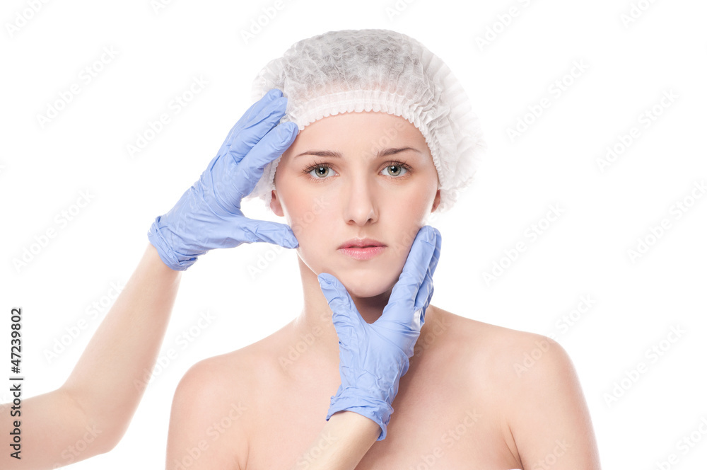Medical face examination of beautiful woman Medical face examination of beautiful woman