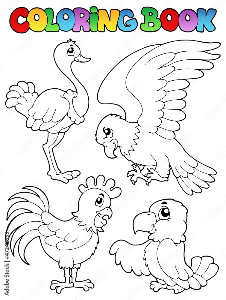 Fototapeta premium Coloring book bird image 1