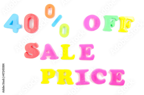 40  off sale price written in fridge magnets