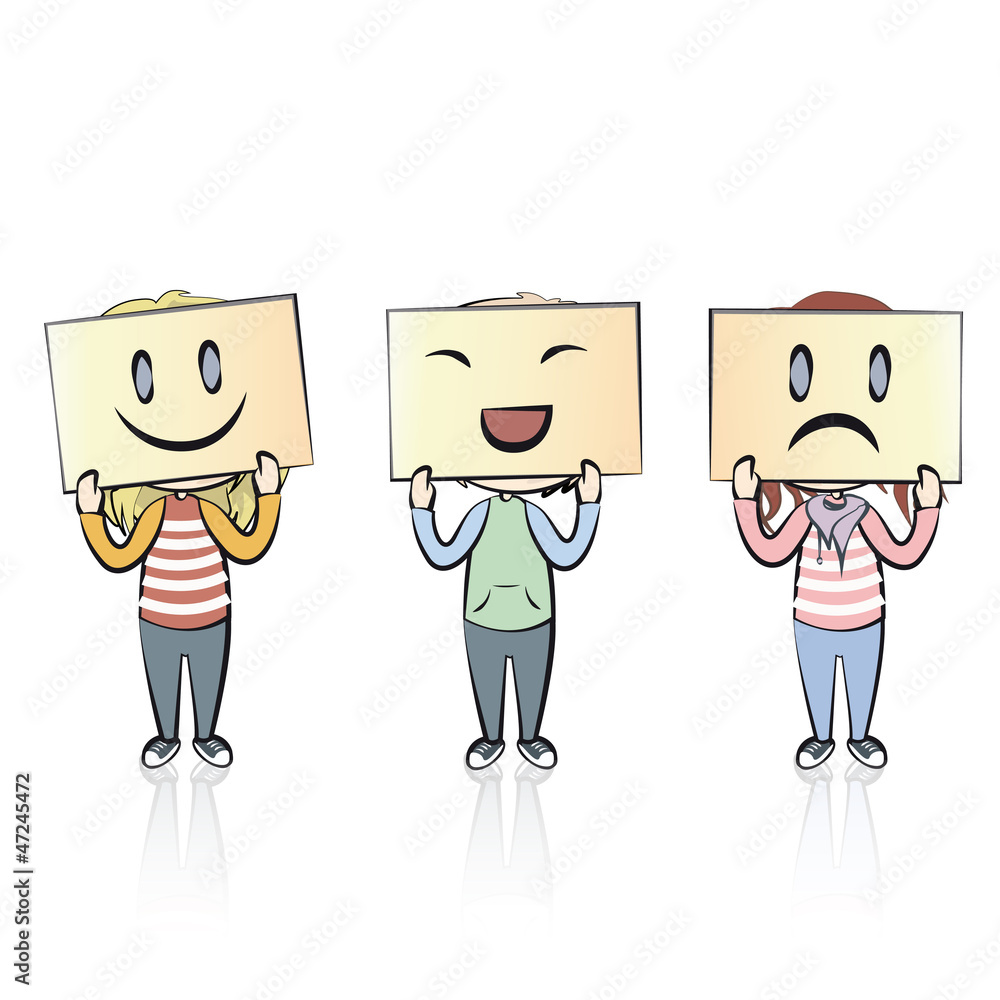 Faces with different emotions. Vector illustration. Faces with different emotions. Vector illustration.