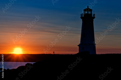Lighthouse during sunrise in the early morning