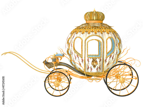 fairy tale carriage, isolated on the white background