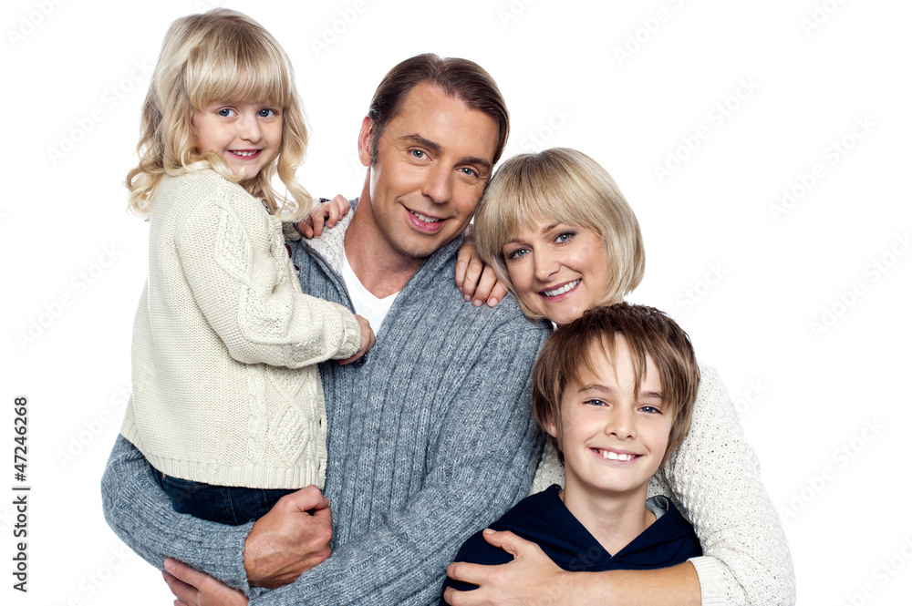 Family portrait of a couple with their two children