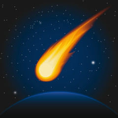 Fototapete Kosmos Fallender Asteroid im Weltraum  © voodoo13