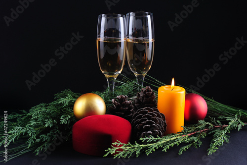 Happy new year gifts with special champagne glass