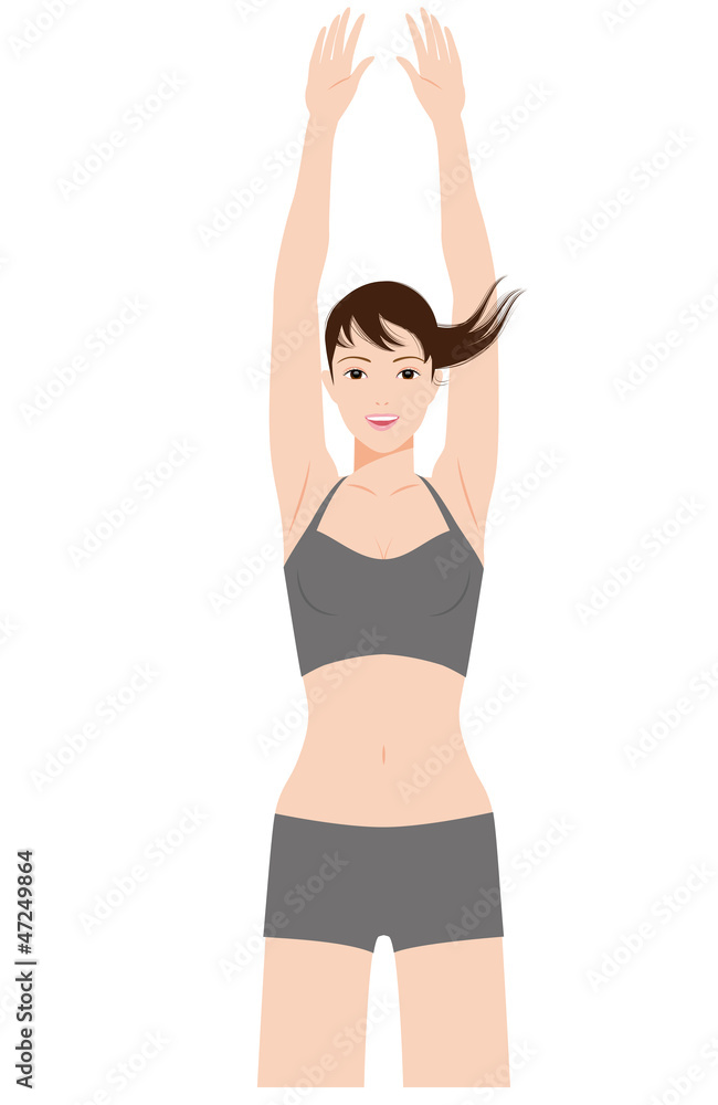 エクササイズする女性 エクササイズする女性
