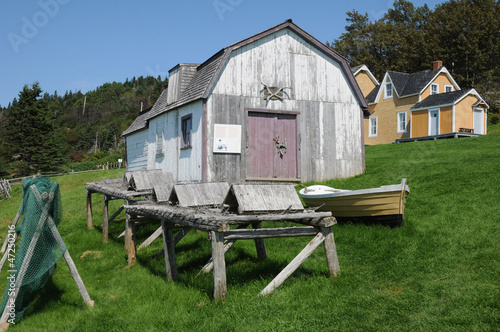 Quebec, old house in l Anse Blanchet in the Parc National du For photo