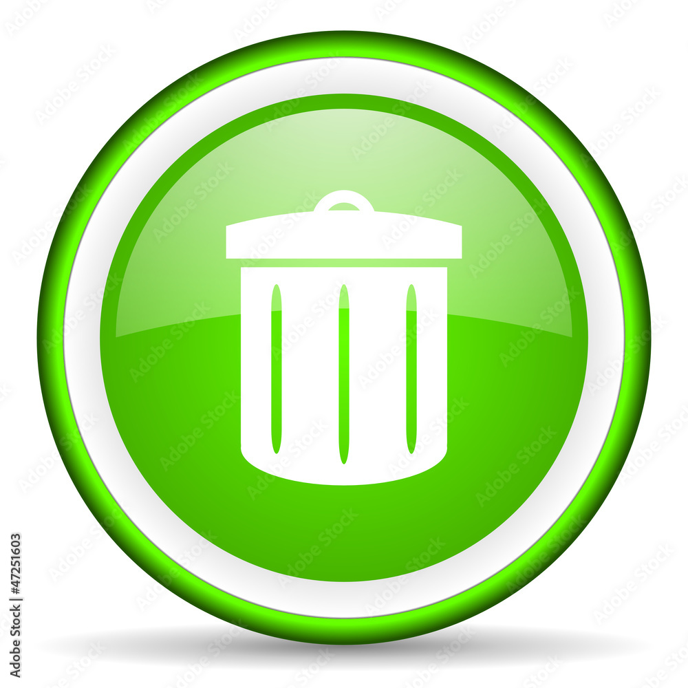 recycle green glossy icon on white background recycle green glossy icon on white background
