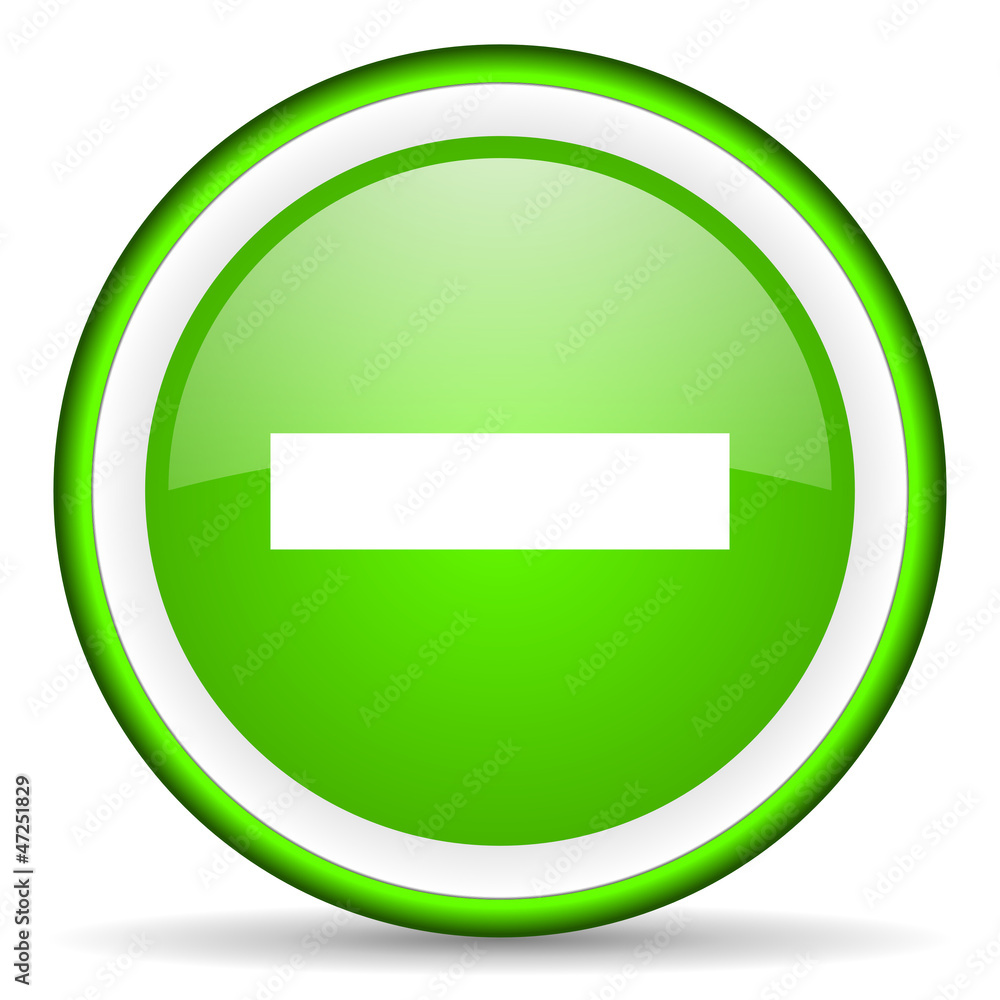 minus green glossy icon on white background minus green glossy icon on white background
