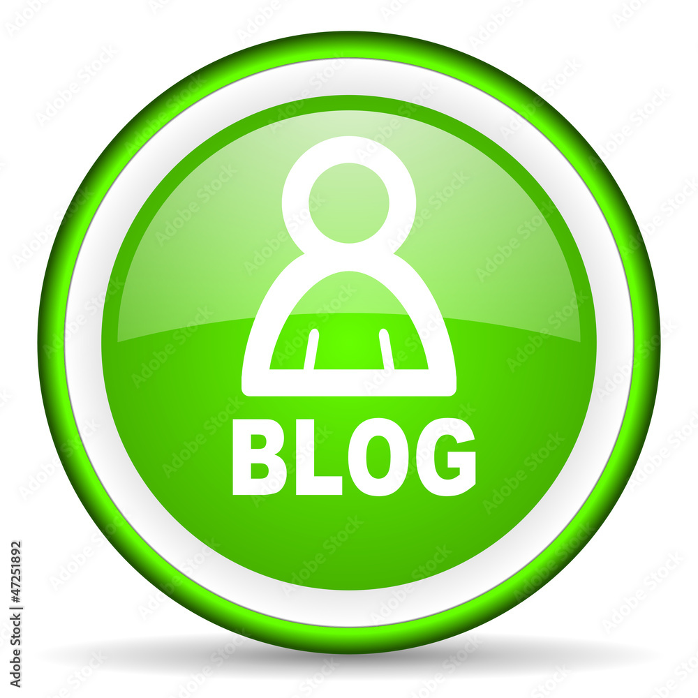 blog green glossy icon on white background blog green glossy icon on white background
