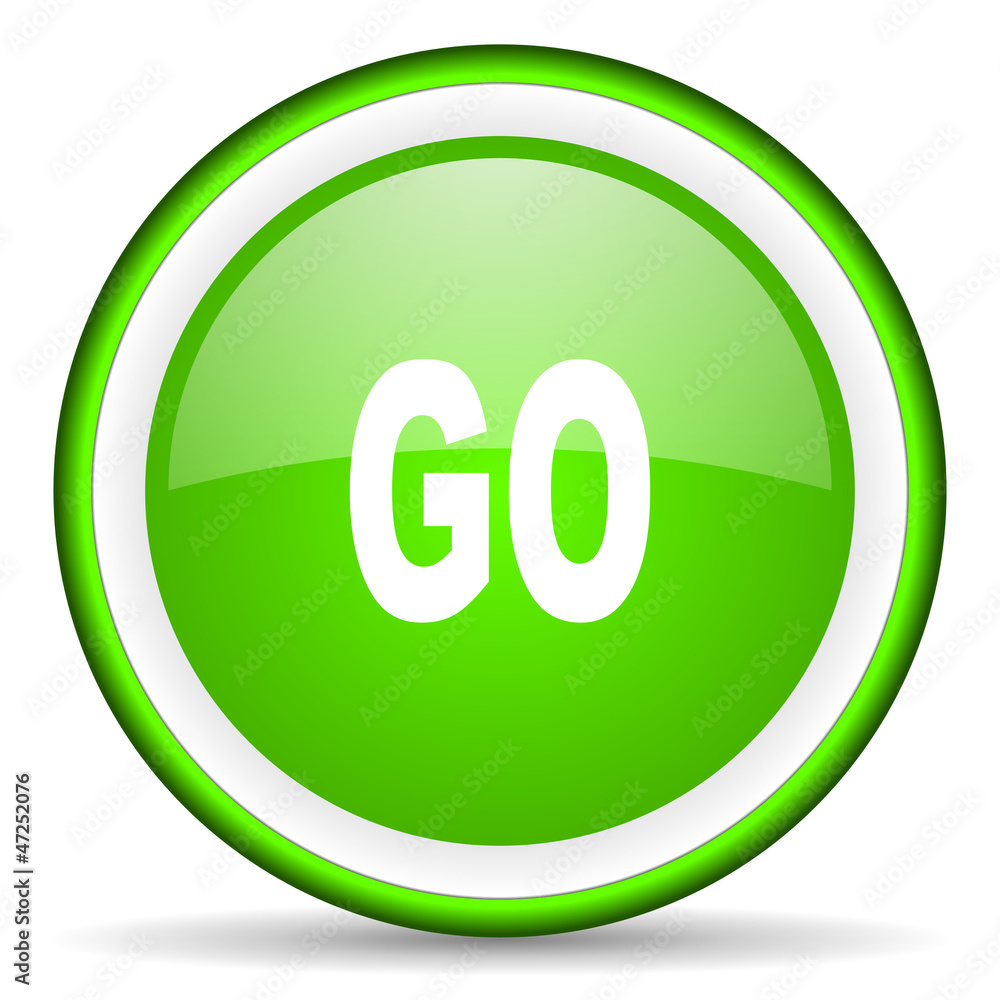 go green glossy icon on white background go green glossy icon on white background