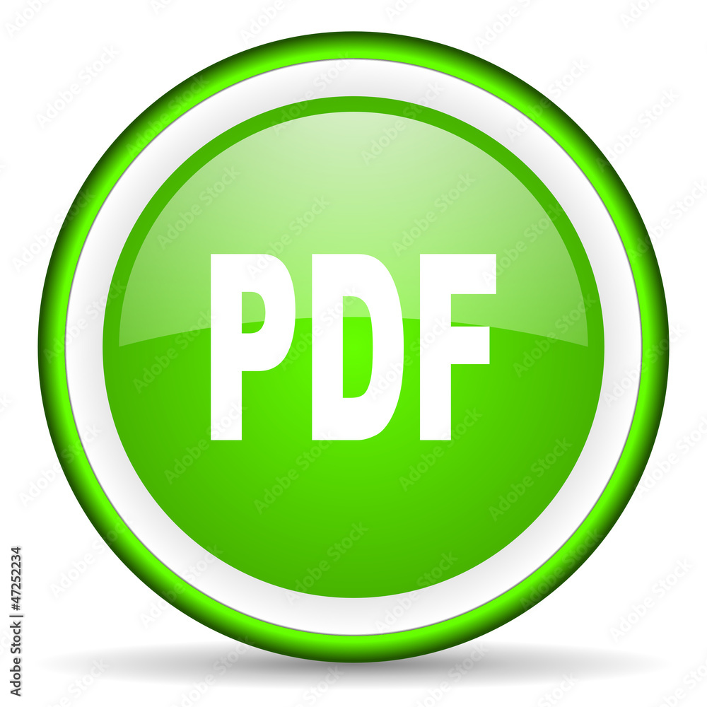 pdf green glossy icon on white background pdf green glossy icon on white background
