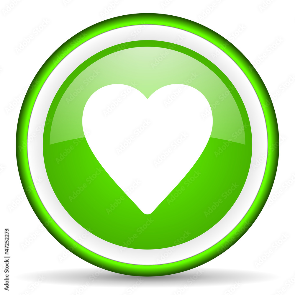 heart green glossy icon on white background heart green glossy icon on white background