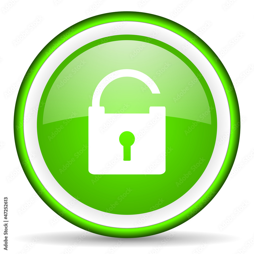 padlock green glossy icon on white background padlock green glossy icon on white background