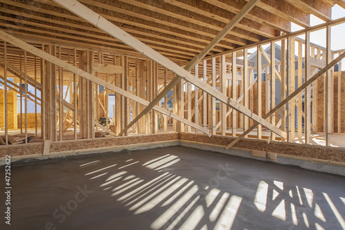 Fotografija Interior framing of a new house under construction