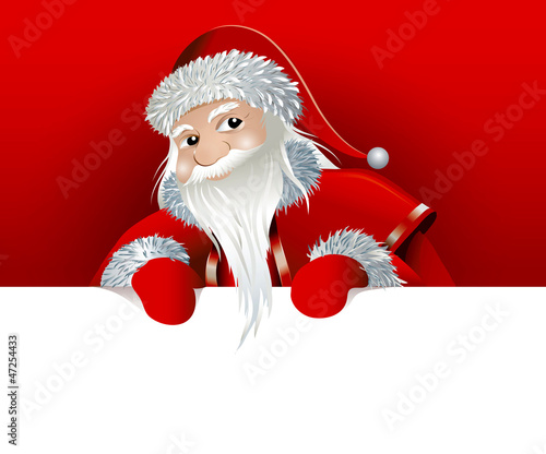 Weihnachtsmann mit Schild