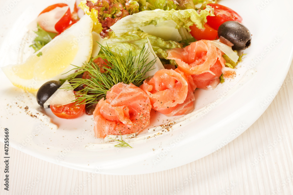 tasty appetizer with salmon tasty appetizer with salmon