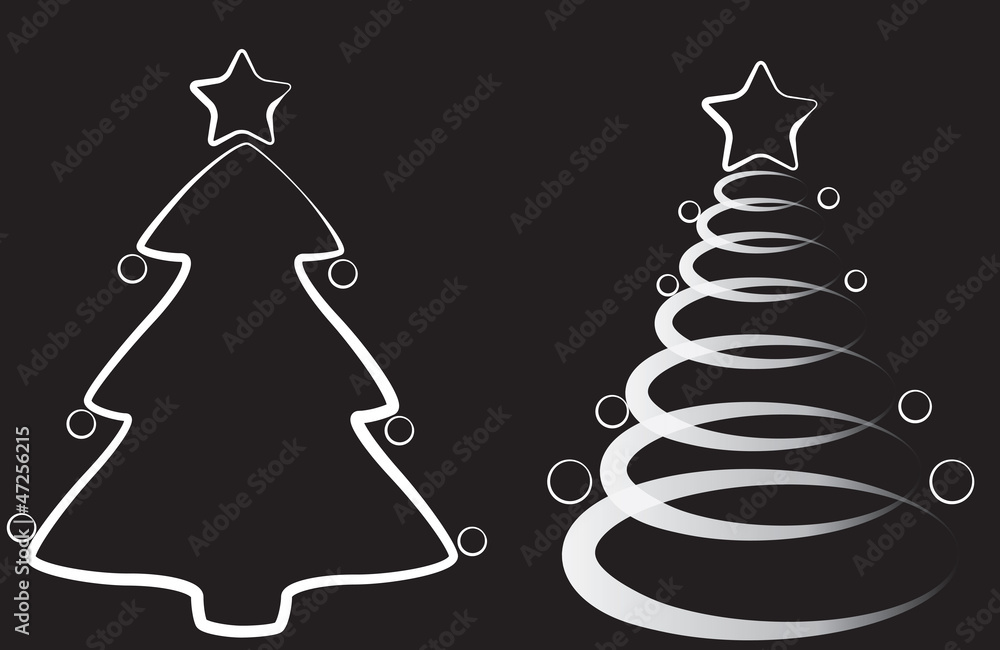 Alberi Di Natale Bianco E Nero