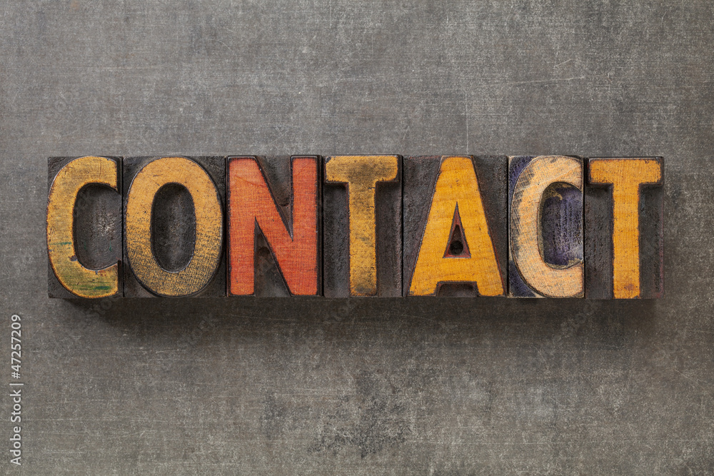 Fototapeta premium contact word in wood type