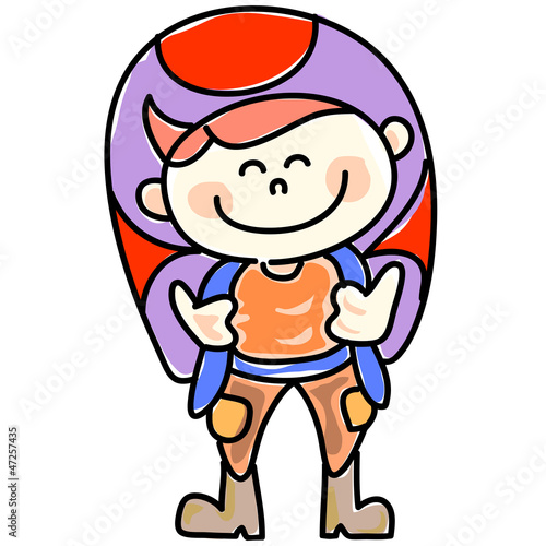 hand-drawn cartoon traveller