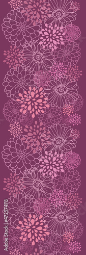 Fototapeta Naklejka Na Ścianę i Meble -  Vector purple field flowers elegant vertical seamless ornament