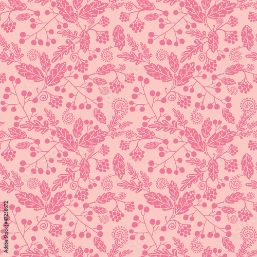 Vector pink silhouette flowers elegant seamless pattern