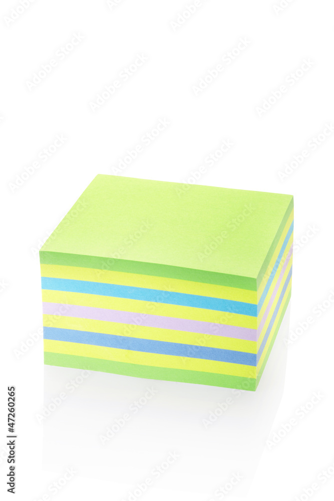 Sticker note block on white, clipping path included Sticker note block on white, clipping path included