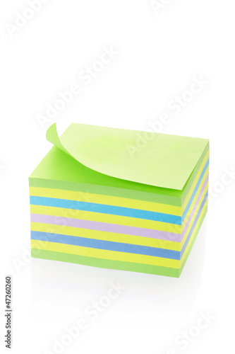 Sticker note block on white, clipping path included