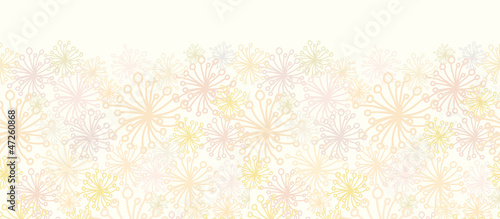 Vector Abstract Fluffy Plants Horizontal Seamless Pattern