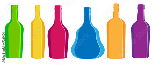 vector illustration silhouette alcohol bottle