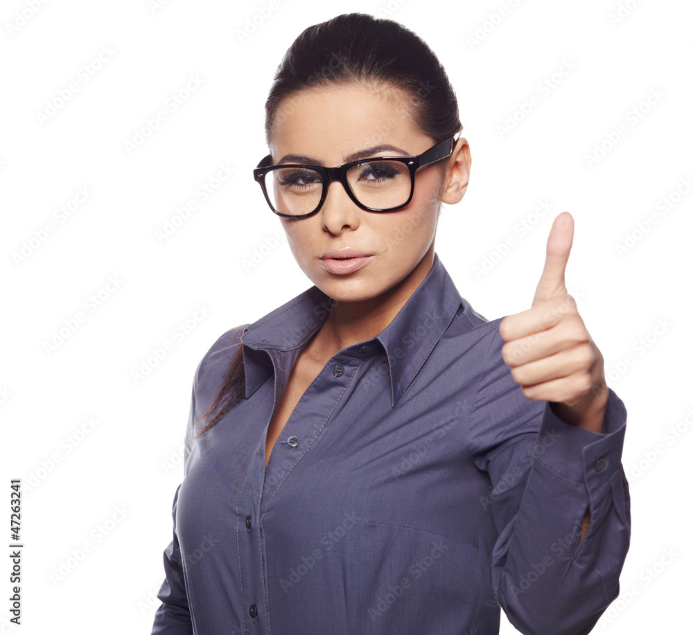 Happy smiling business woman with ok hand sign Happy smiling business woman with ok hand sign