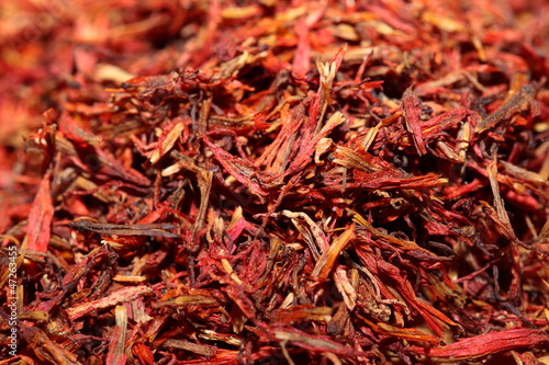 Dried saffron as food background