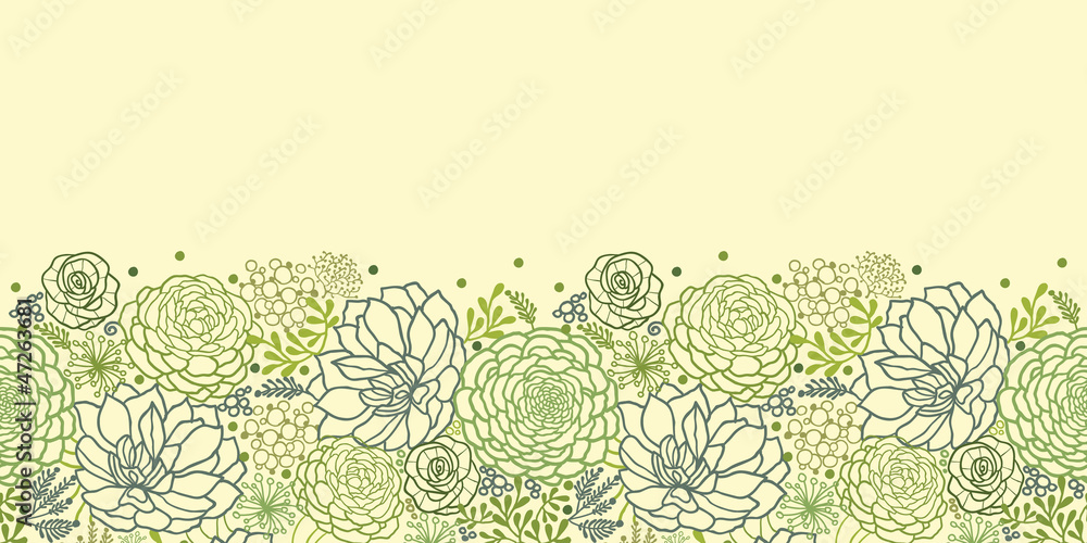 custom made wallpaper toronto digitalVector Green Succulent Plants Horizontal Seamless Pattern