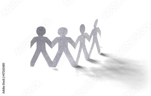 White paper people standing in a cycle