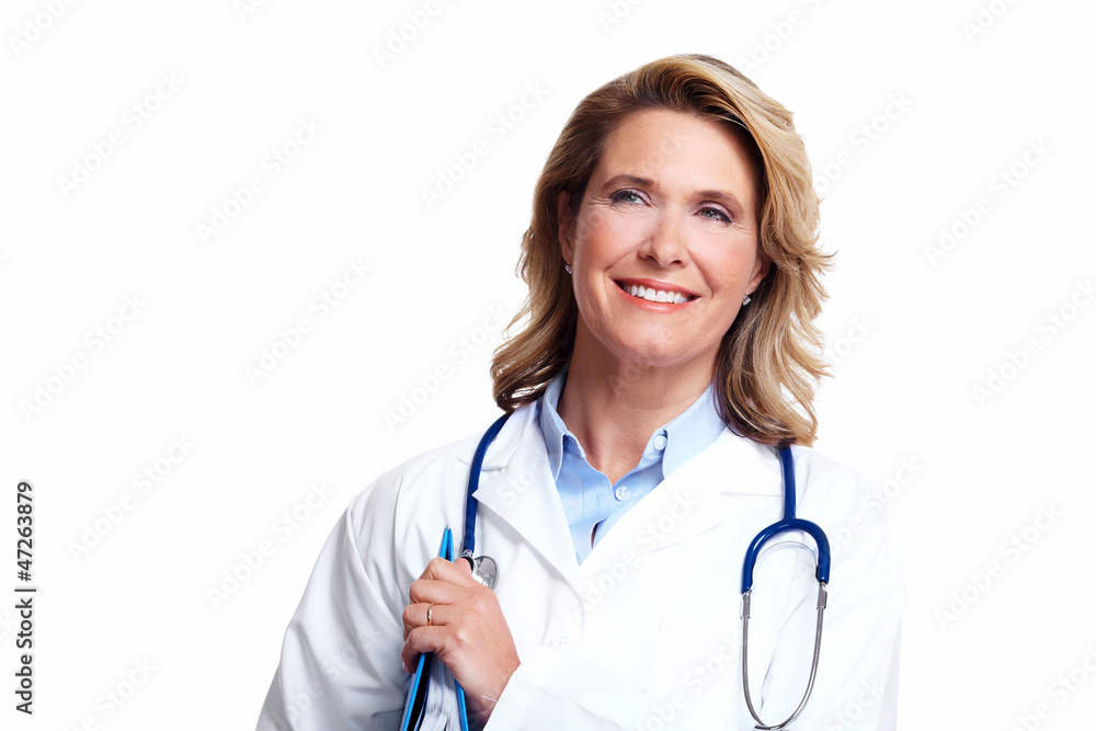 Smiling medical doctor woman with stethoscope. Smiling medical doctor woman with stethoscope.