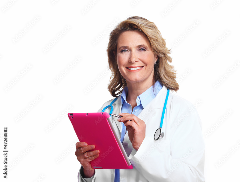 Medical doctor woman with tablet computer. Medical doctor woman with tablet computer.