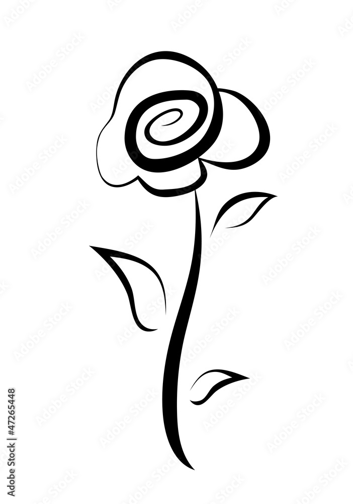 hand drawn rose symbol Stock Vector | Adobe Stock
