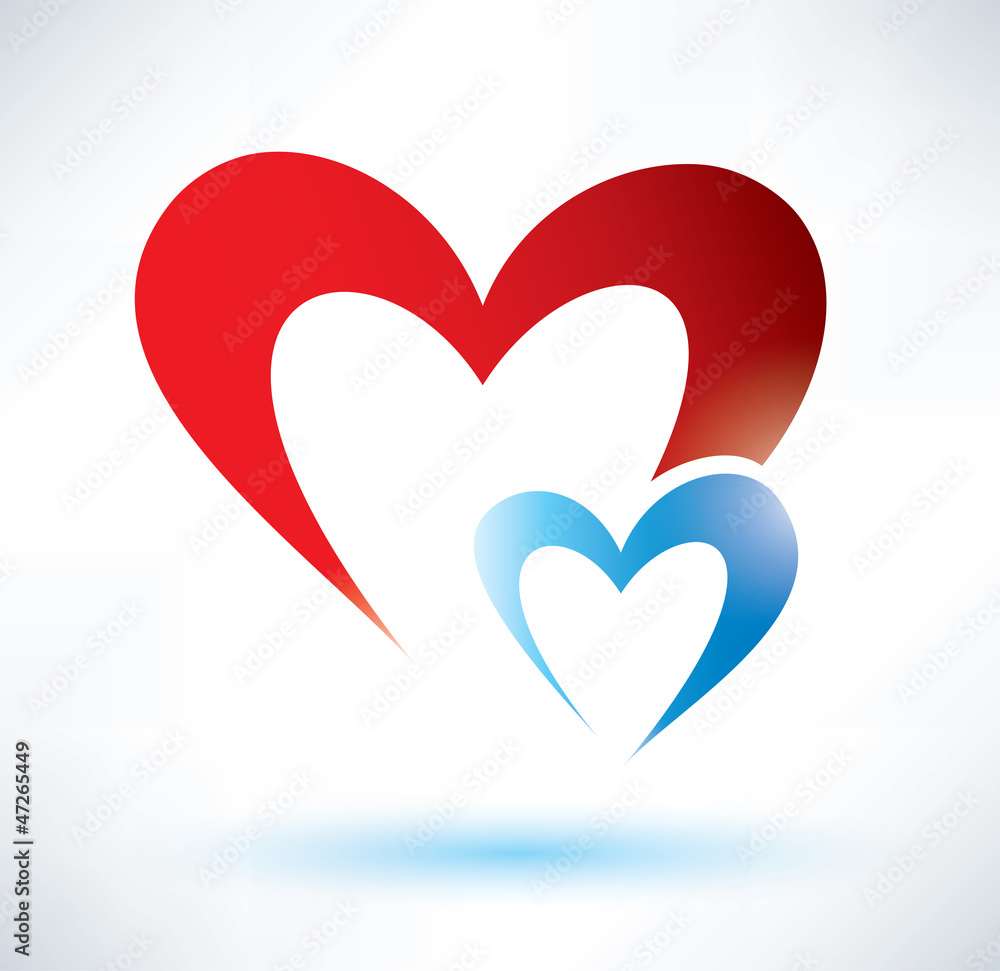 two hearts vector symbol, love concept two hearts vector symbol, love concept