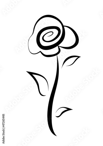 hand drawn rose symbol