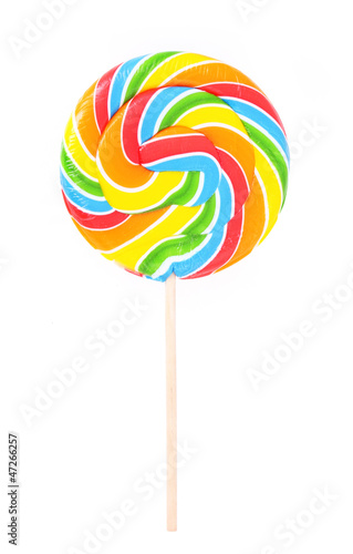 multicolored lollipop isolated on white