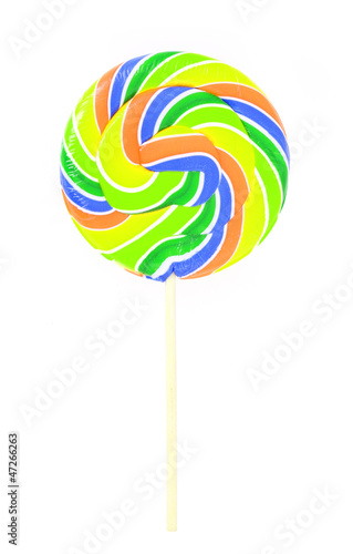 colored lollipop isolated on white