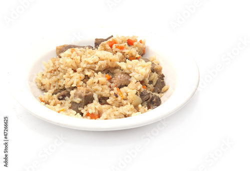 pilaf on a white background