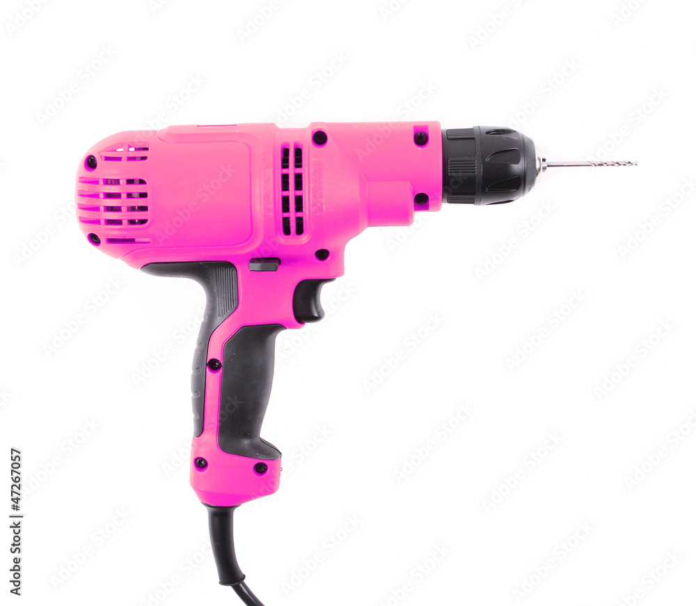 hot pink drill isolated on white