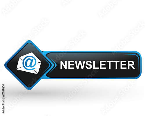 newsletter sur bouton web carré design bleu
