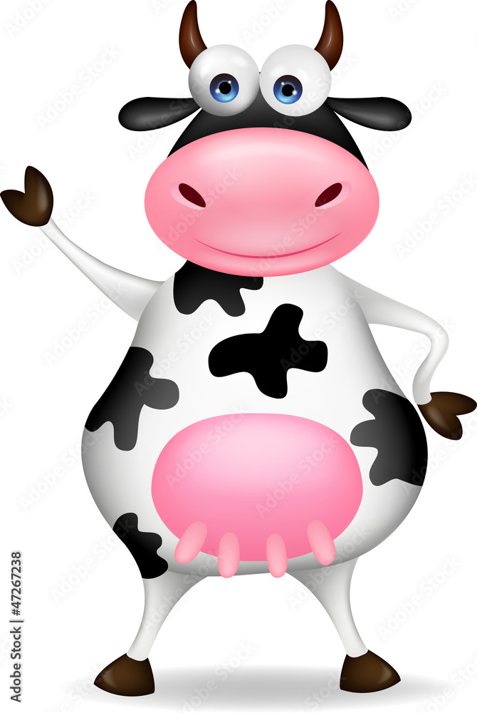 Fototapeta premium Funny cow waving