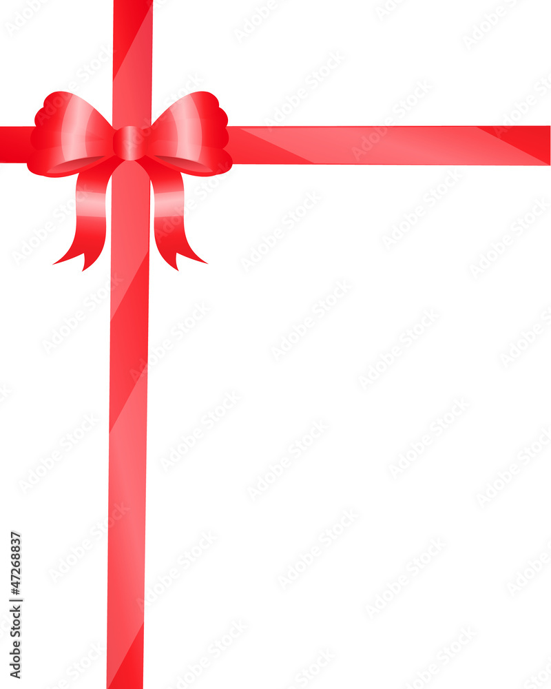red bow and shiny ribbons for decoration red bow and shiny ribbons for decoration