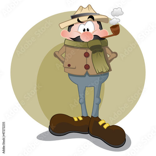 Gentleman with tobacco pipe and hat
