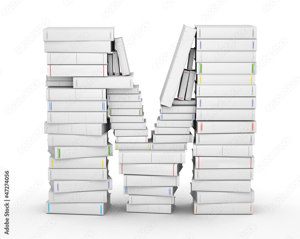 © iuneWind - Letter M, stacked from blank books