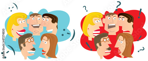 Happy and angry people